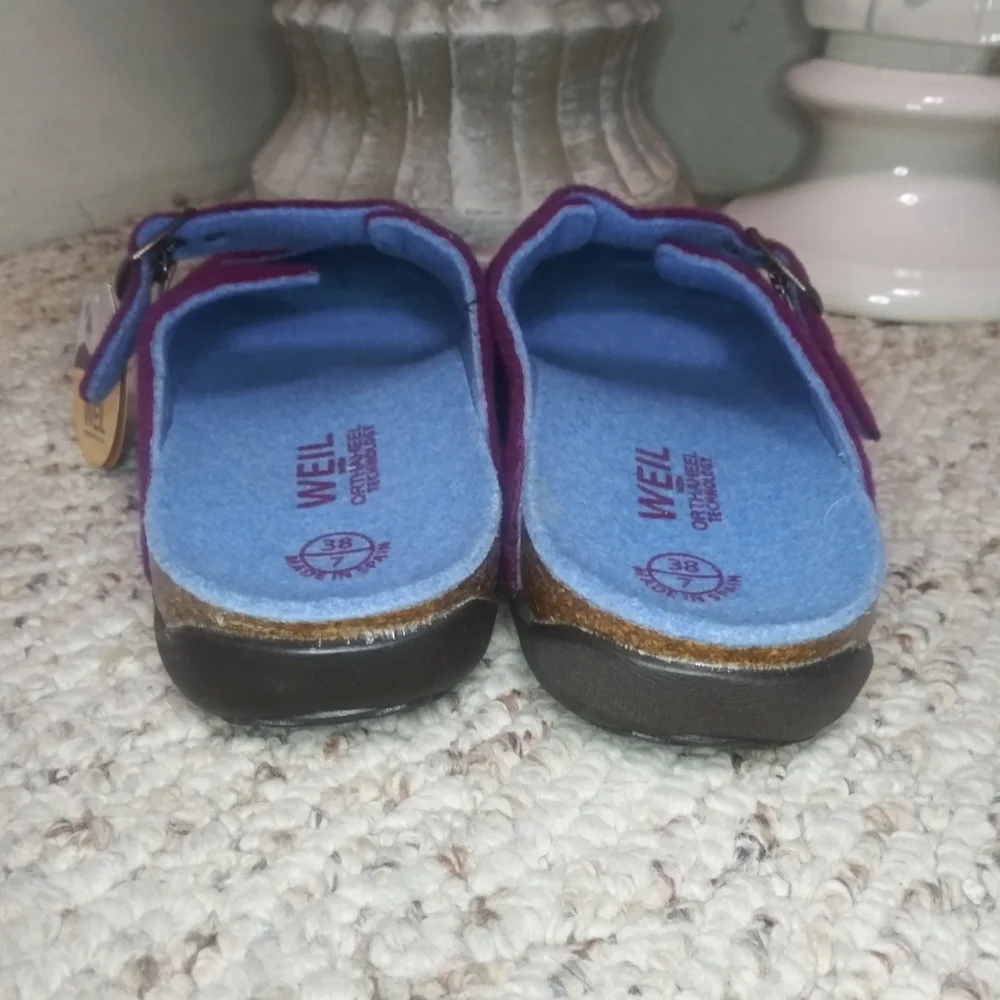 Dr. Andrew Weil Rasberry Wool Orthaheel Tech Women's Clogs - Picture 7 of 9